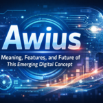 Awius emerging digital concept showing AI technology, data networks, and futuristic digital interaction