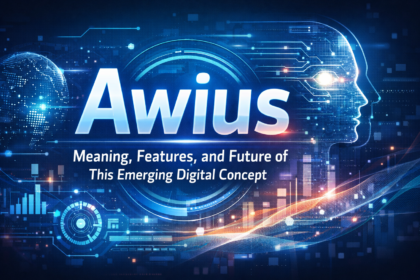 Awius emerging digital concept showing AI technology, data networks, and futuristic digital interaction