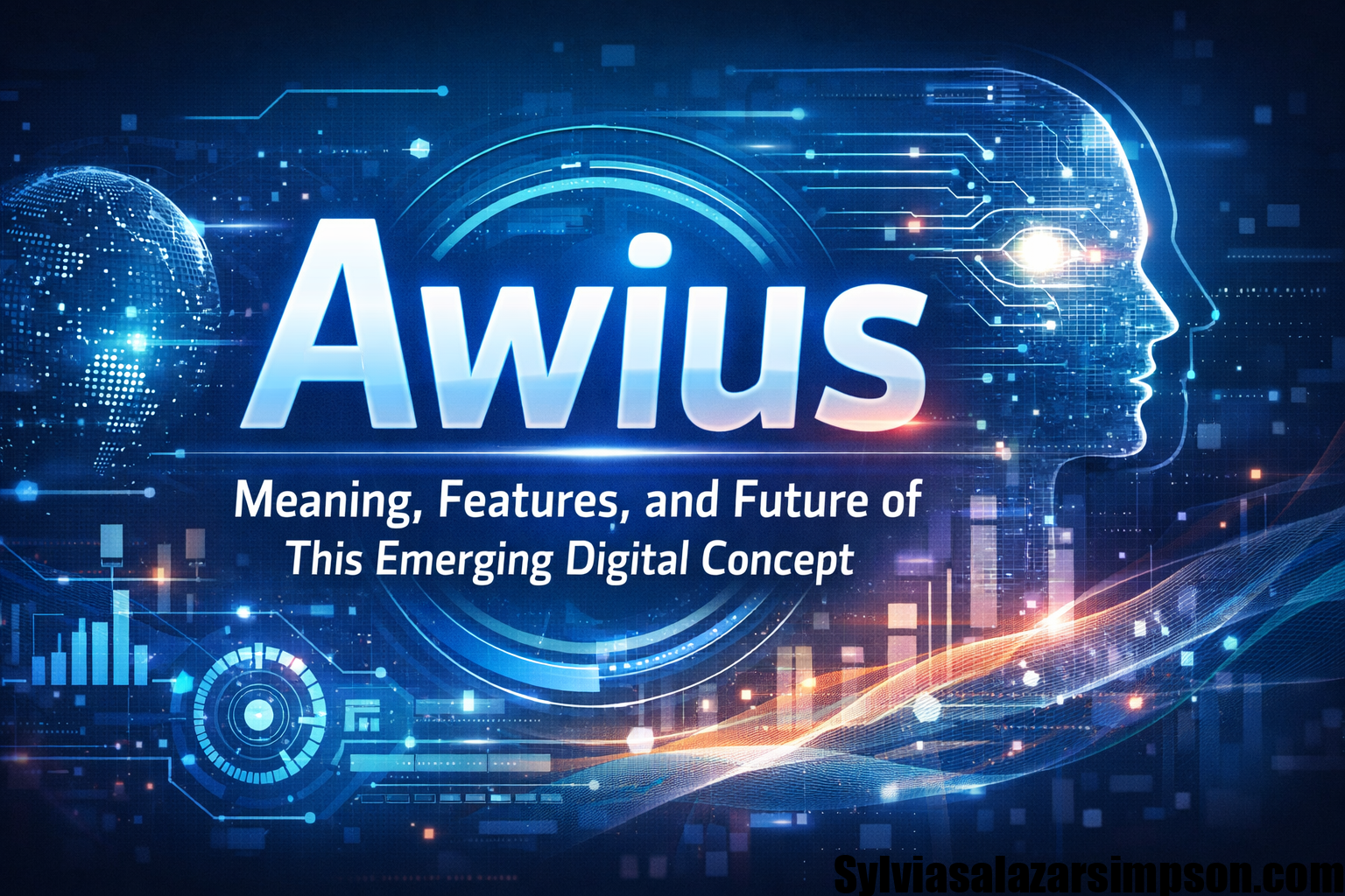 Awius emerging digital concept showing AI technology, data networks, and futuristic digital interaction