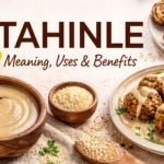 Tahinle tahini sesame paste with falafel, sesame seeds, and Turkish tahini pastries