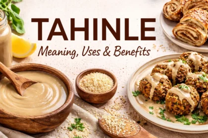 Tahinle tahini sesame paste with falafel, sesame seeds, and Turkish tahini pastries